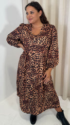CurveWow Button Front Dress Leopard