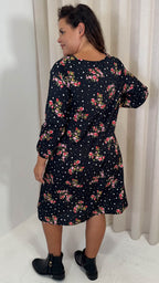 CurveWow Tassel Swing Dress Spot Floral