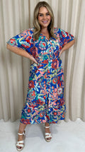 CurveWow Kimono Midaxi Dress Multi Floral