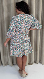 CurveWow Printed Smock Dress Multi Floral