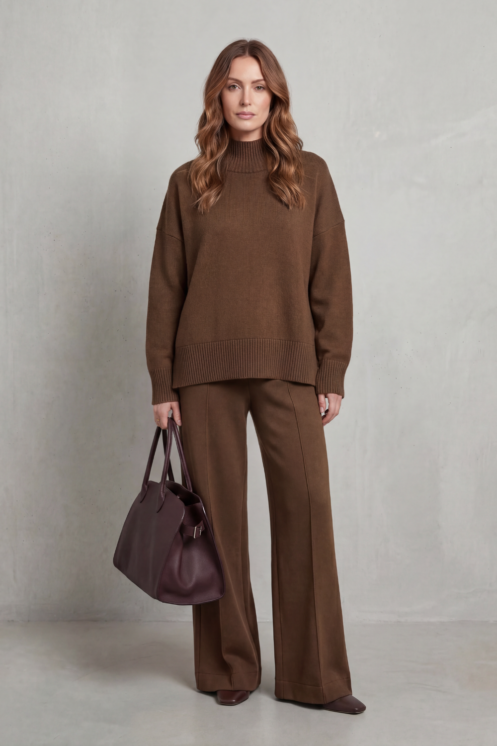 Casavella – Folded collar charm – Knit lounge set