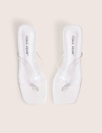 Everlast White Perspex Thong Flip Flop Heels