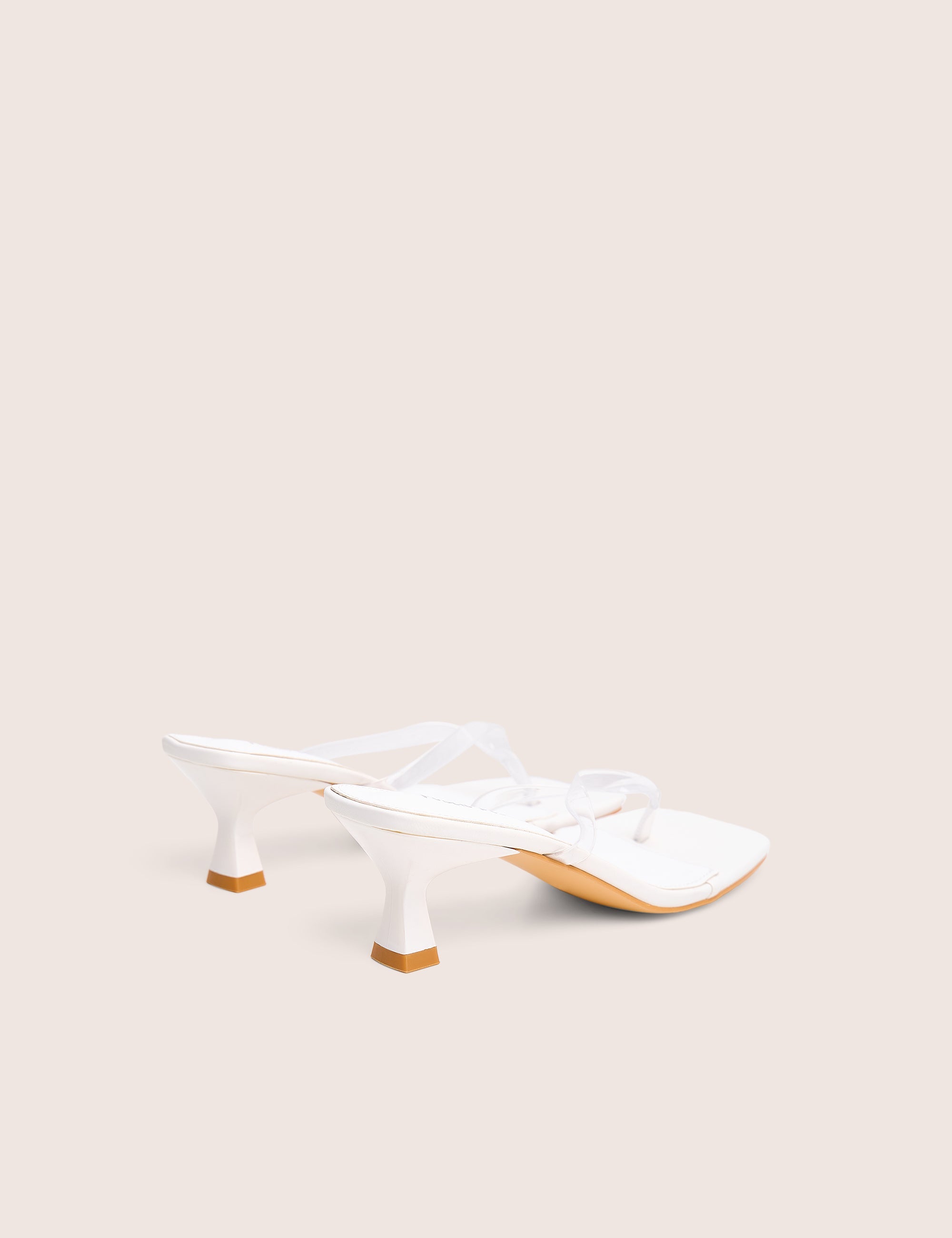 Everlast White Perspex Thong Flip Flop Heels