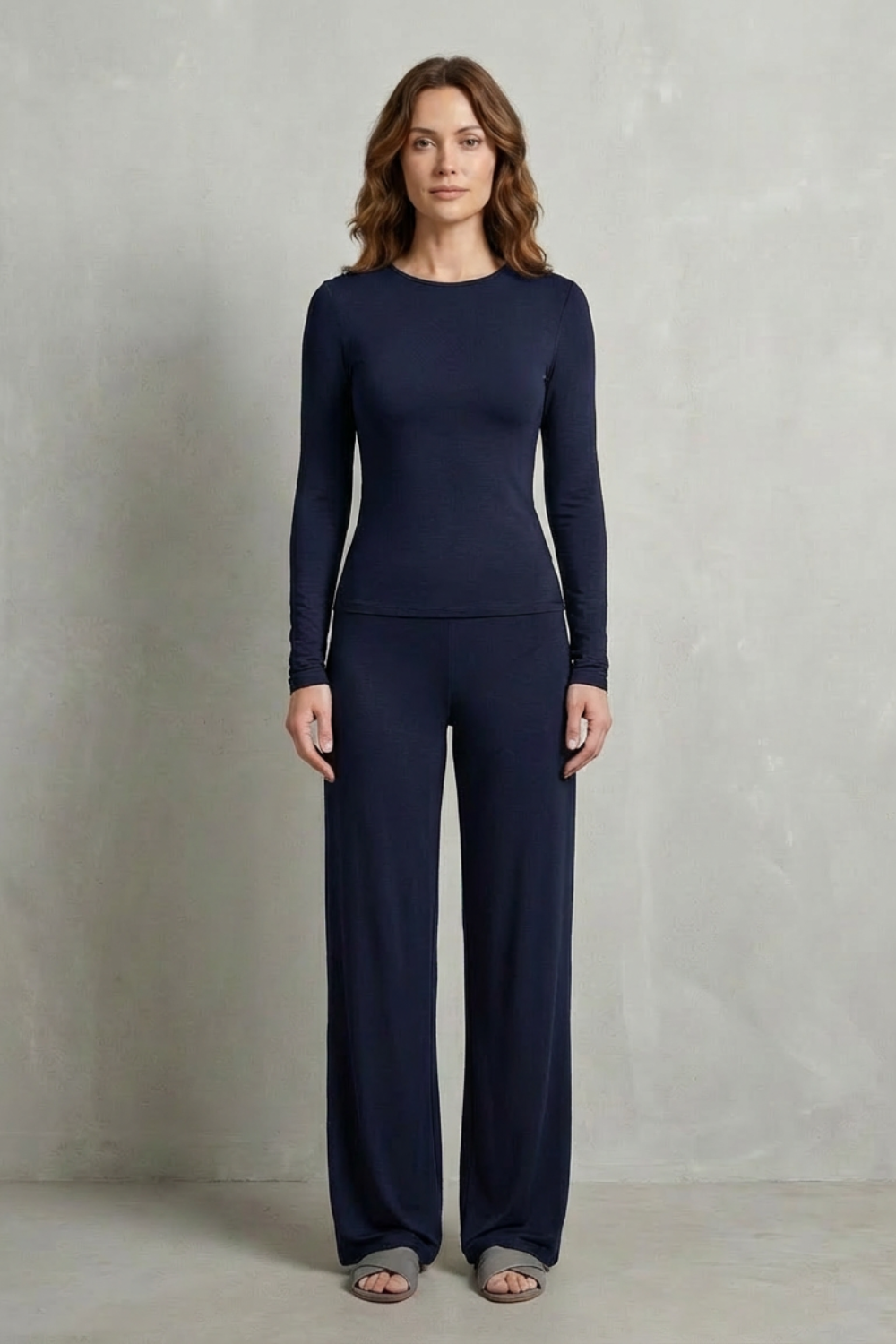 Élan – Sleek Simplicity – Pure Color Wide-Leg Pants Suit