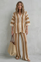 Evarisse – Striped crochet texture – Summer co-ord set