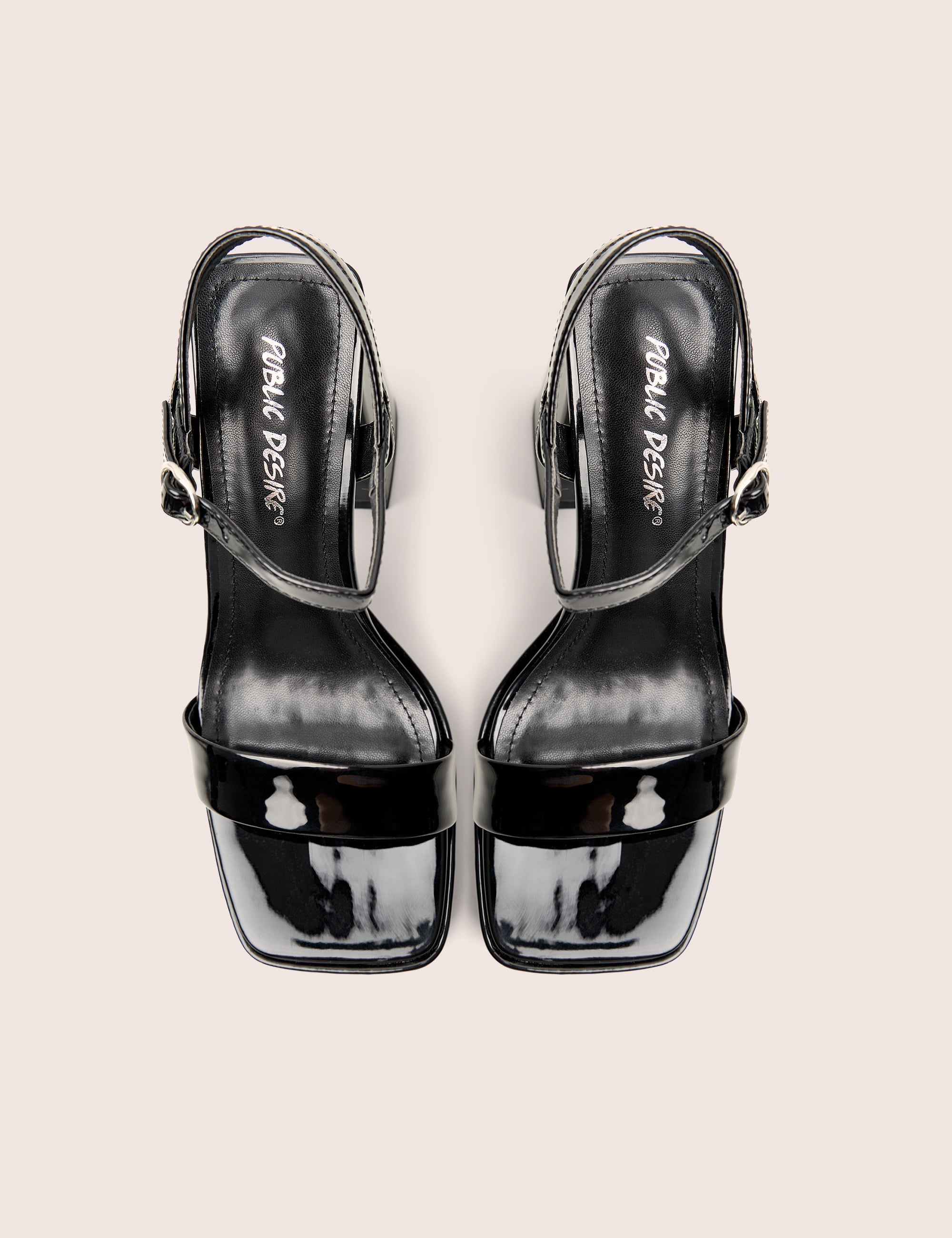 Figure Black Platform Patent High Heel