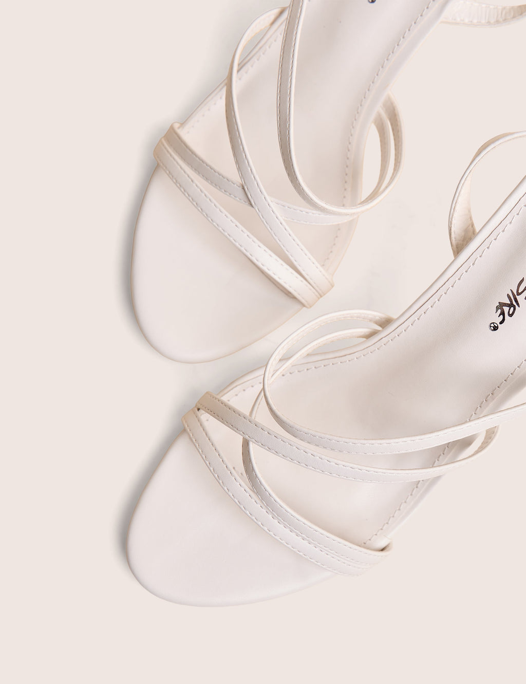 Free Spirit White Strappy Round Toe Mid Heels