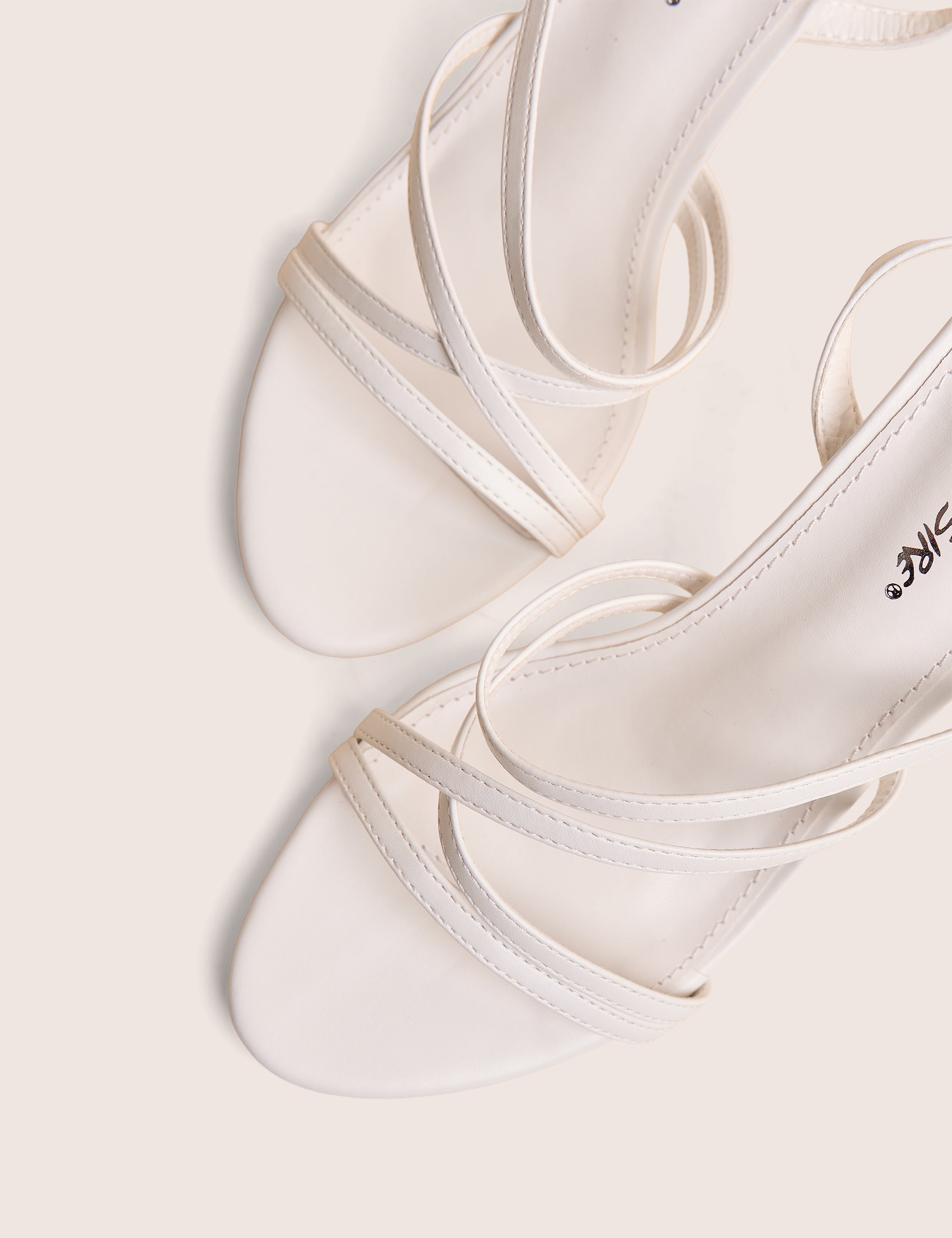Free Spirit White Strappy Round Toe Mid Heels