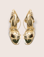 Grove Gold Metallic Round Toe Block Heels