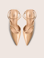 Idol Nude Patent Buckle Strappy Detail Stiletto Court High Heels