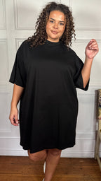 CurveWow Oversized T-Shirt Dress Black