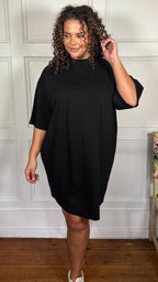 CurveWow Oversized T-Shirt Dress Black