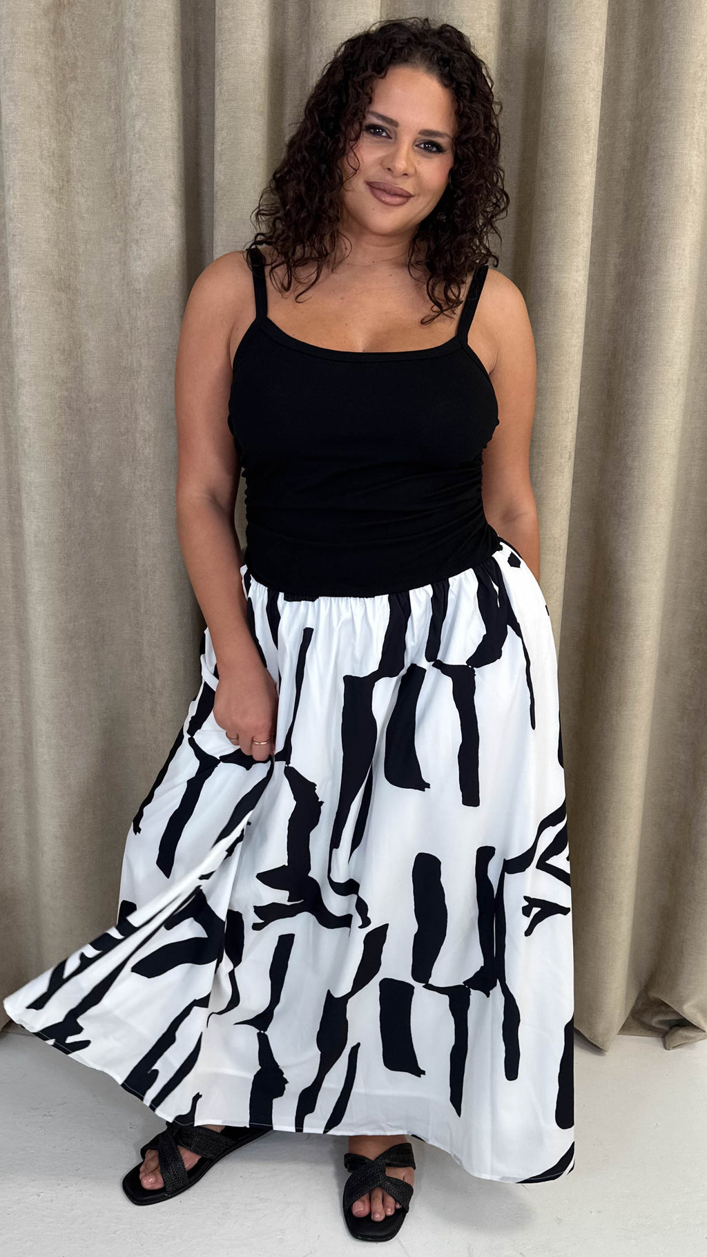 CurveWow Jersey Cami Maxi Dress Mono