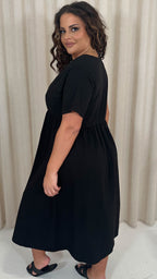 CurveWow Wrap Midi Dress Black