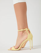Kelisa Lemon Pu Pointed Toe Barely There Stiletto High Heels