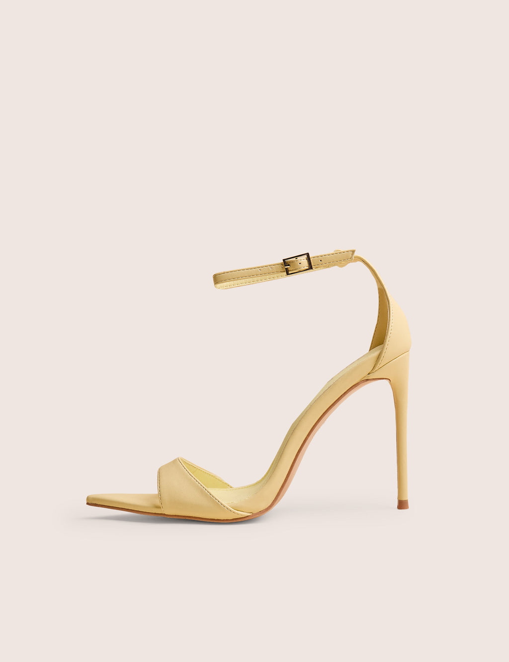Kelisa Lemon Pu Pointed Toe Barely There Stiletto High Heels