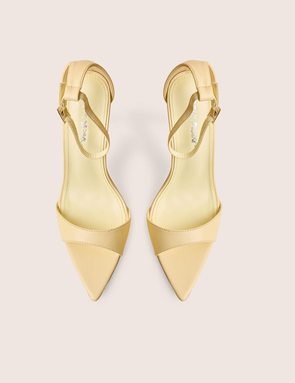 Kelisa Lemon Pu Pointed Toe Barely There Stiletto High Heels