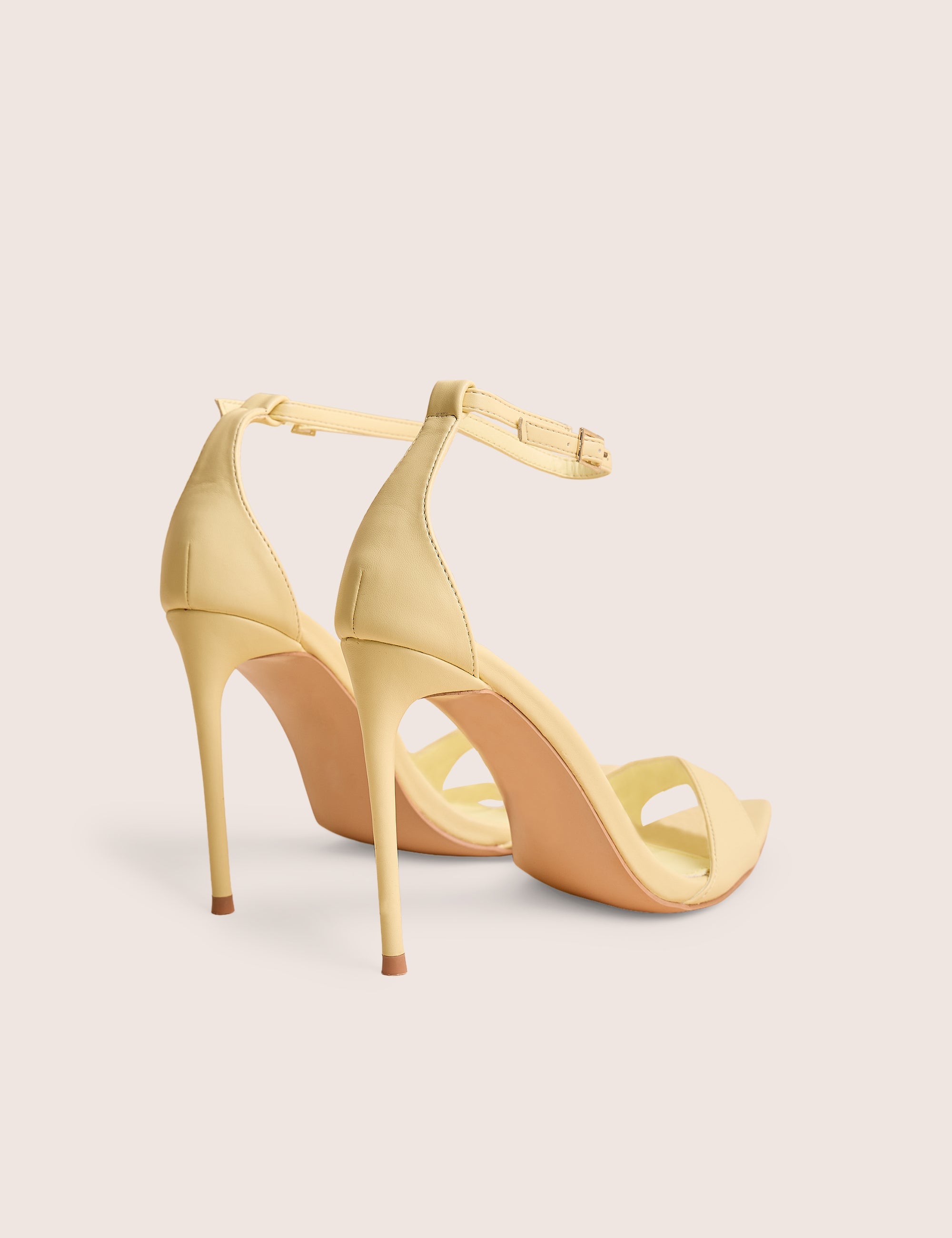 Kelisa Lemon Pu Pointed Toe Barely There Stiletto High Heels