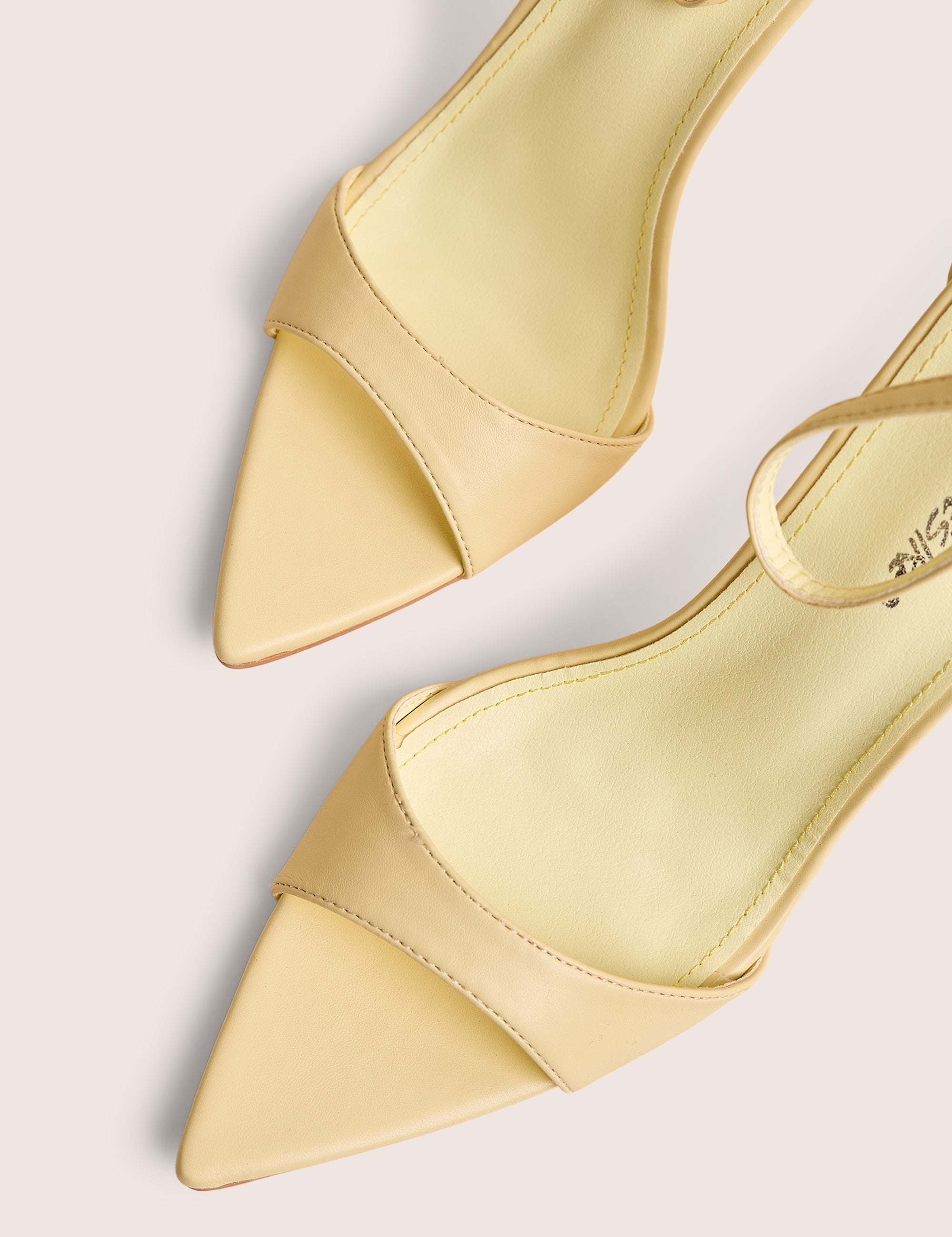 Kelisa Lemon Pu Pointed Toe Barely There Stiletto High Heels