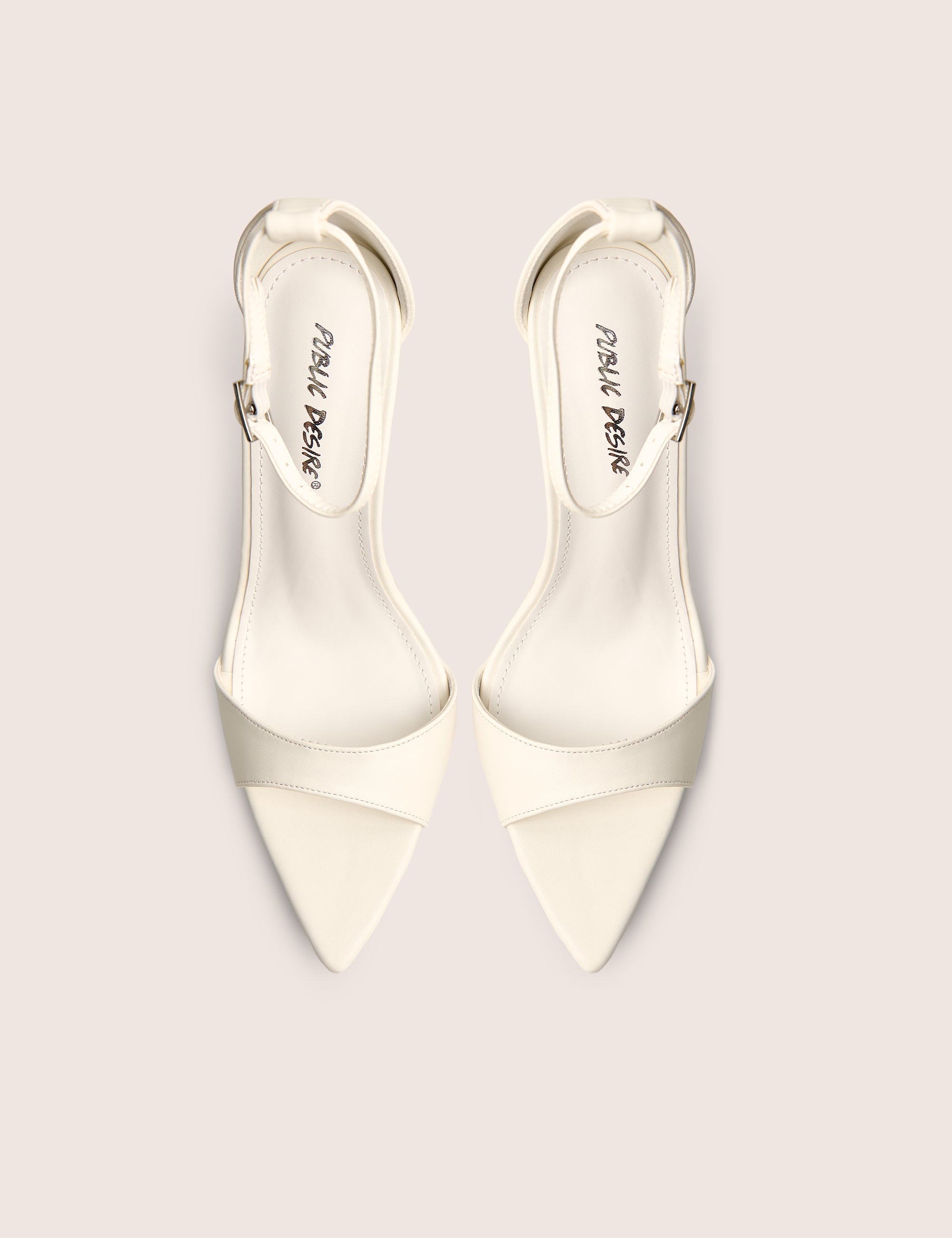 Kelisa White Pu Pointed Toe Barely There Stiletto High Heels