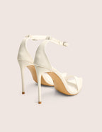 Kelisa White Pu Pointed Toe Barely There Stiletto High Heels