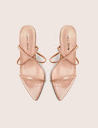 Legacy Nude Barely There Pointed Toe Gold Stiletto Heels