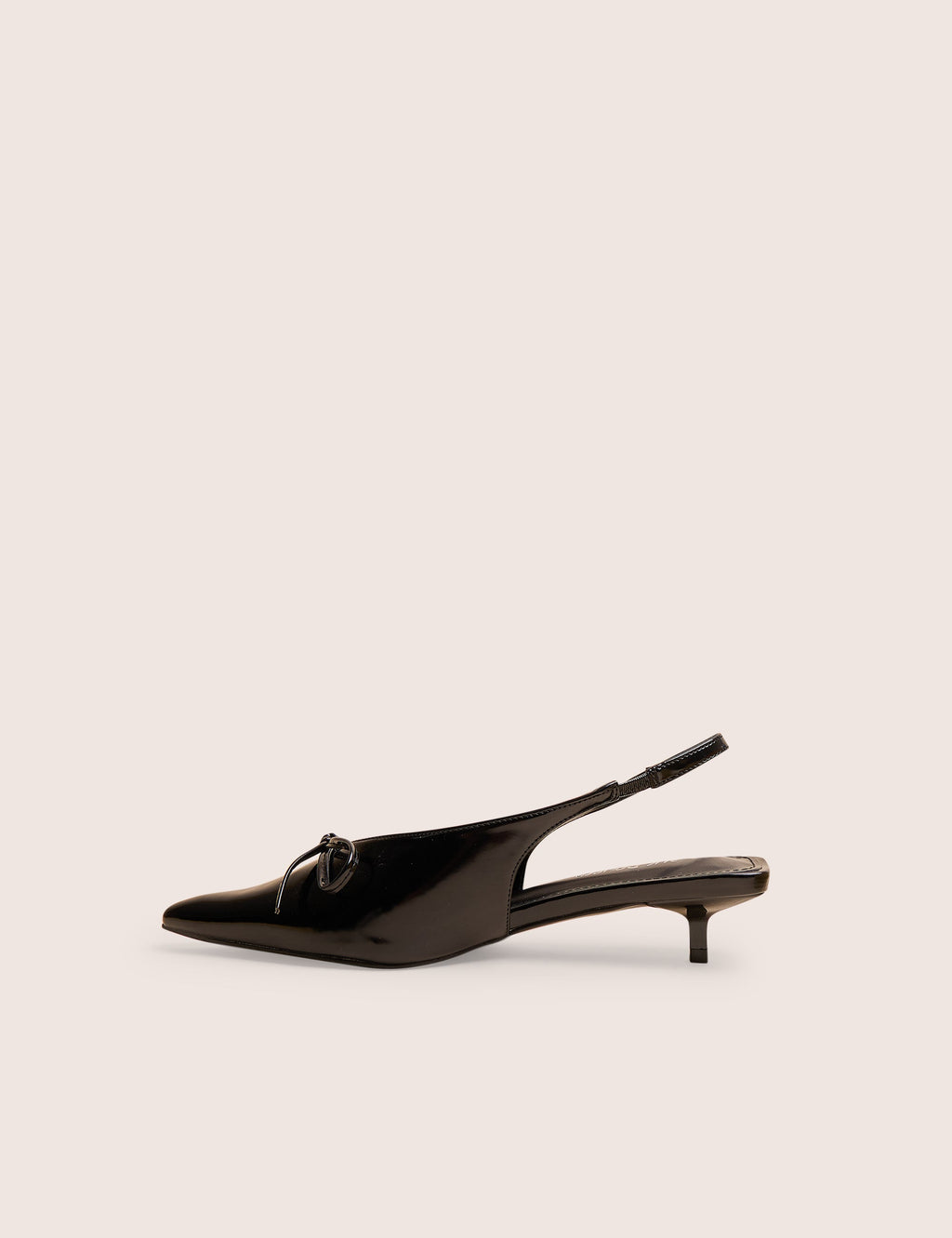 Meadow Black Pu Slingback Low Court Heels