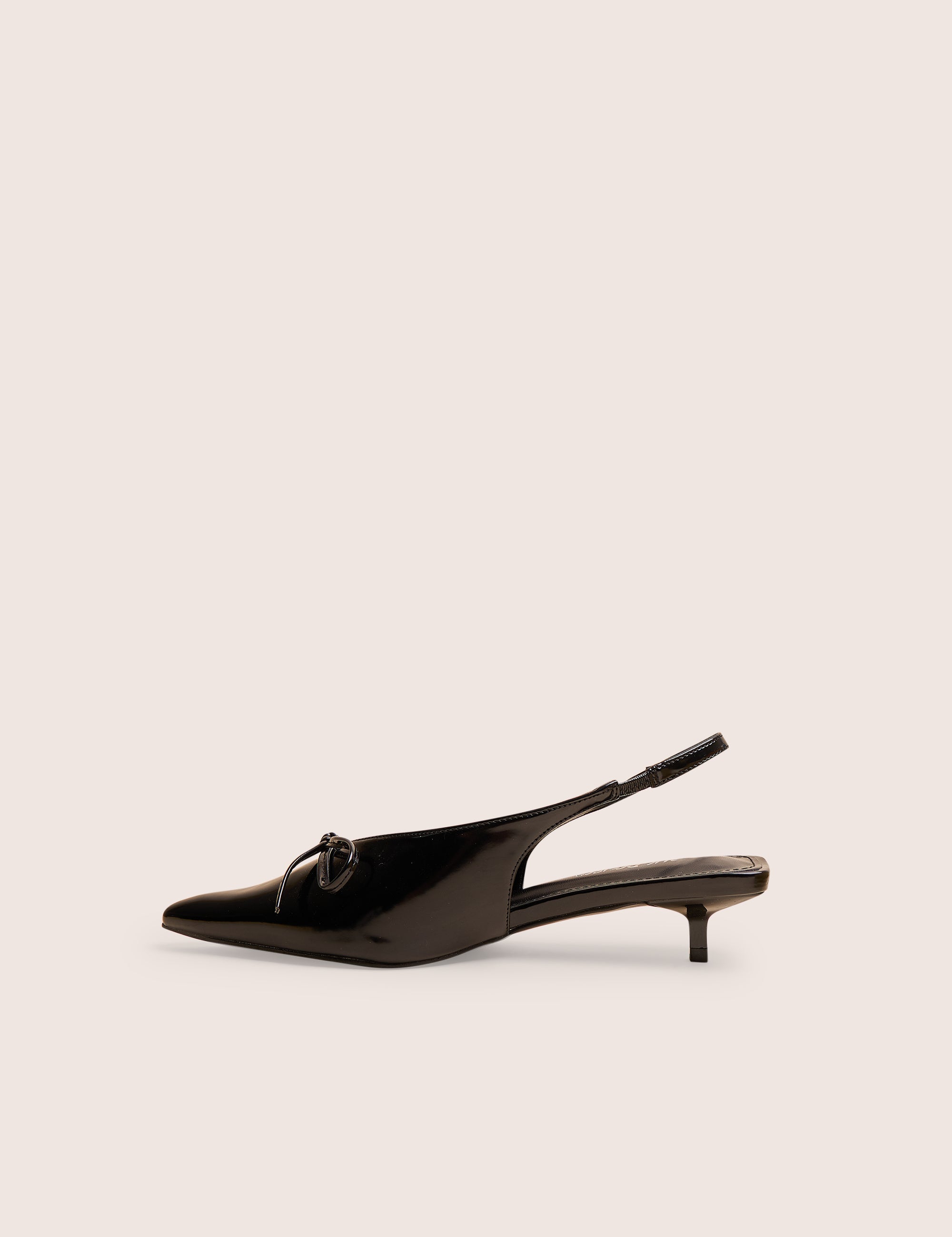 Meadow Black Pu Slingback Low Court Heels