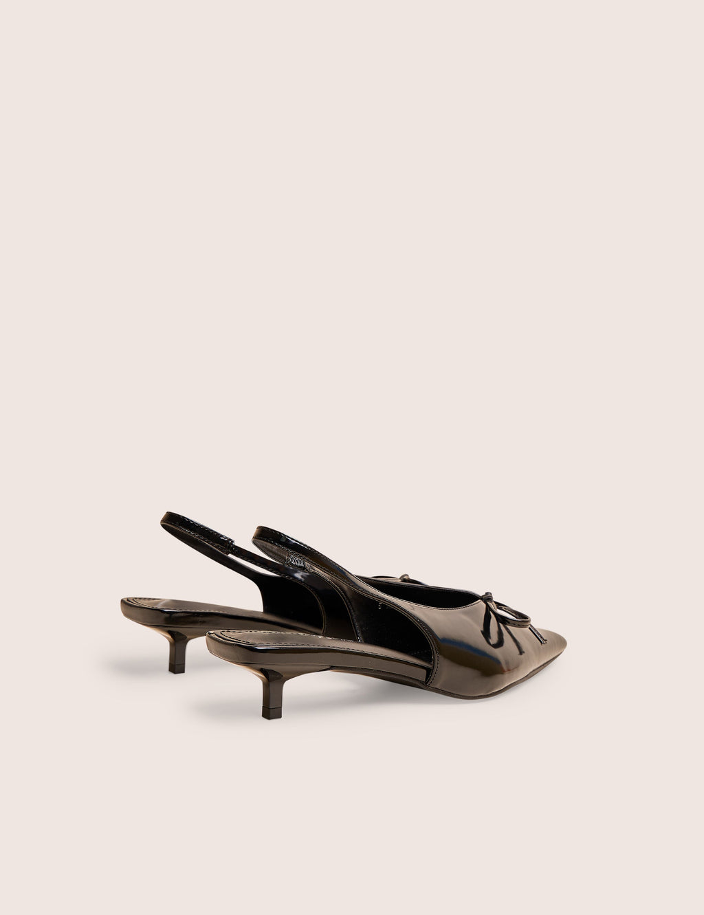 Meadow Black Pu Slingback Low Court Heels