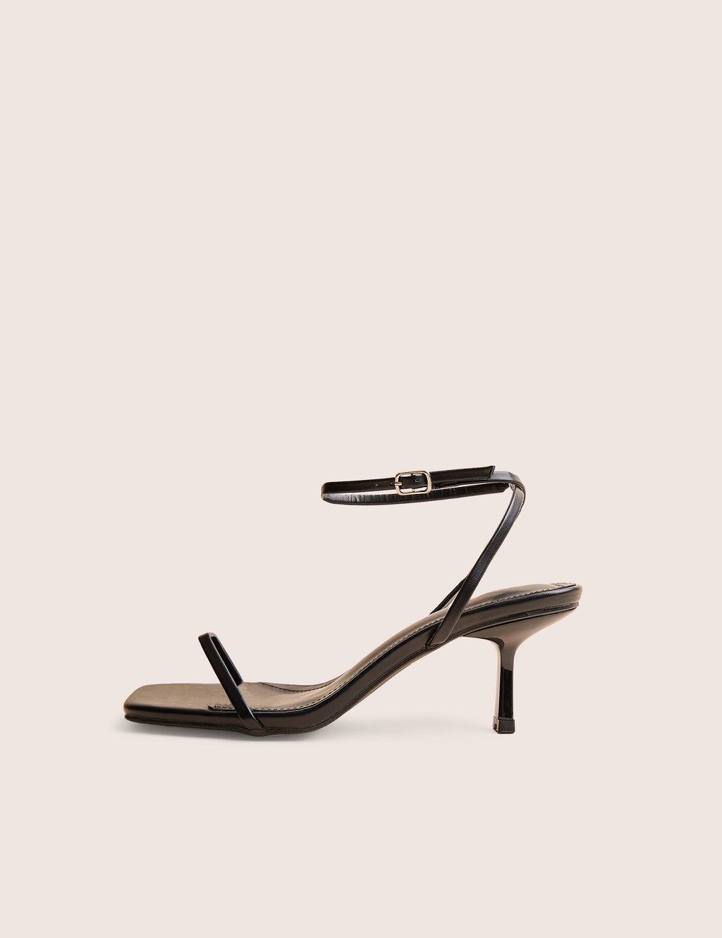 Natalya Black Barely There Mid Heels