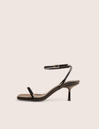 Natalya Black Barely There Mid Heels