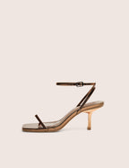 Natalya Bronze Barely There Square Toe Stiletto Mid Heels