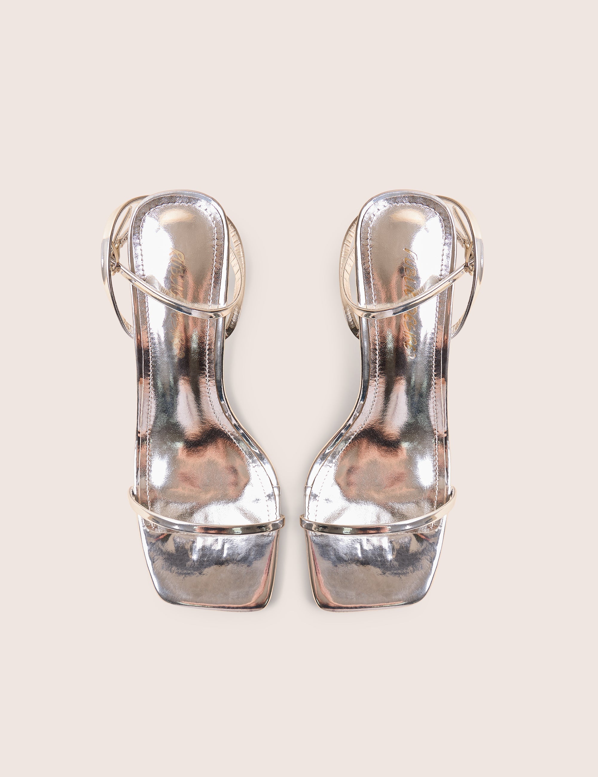 Natalya Silver Barely There Square Toe Stiletto Mid Heels