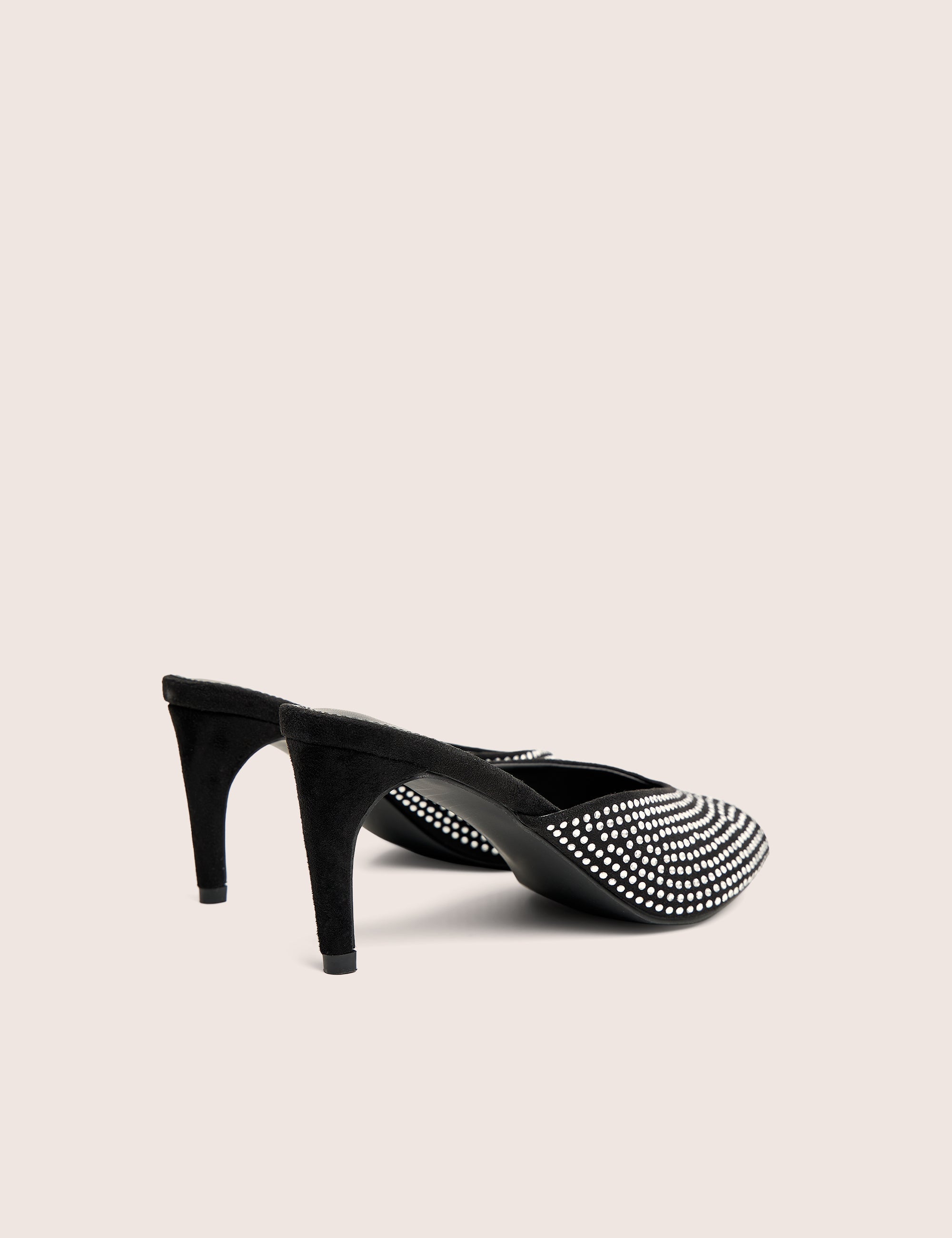 Norma Black Embellished Mule Heels
