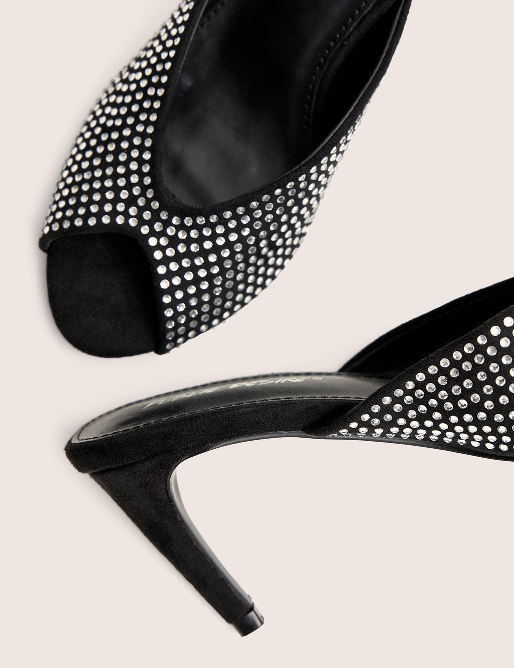 Norma Black Embellished Mule Heels