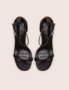 Novie Black Ankle Strap Bow Detail Heels