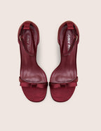 Novie Burgundy Ankle Strap Bow Detail Heels