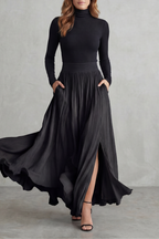 Neravelle – Pleated flow silhouette – Two-piece turtleneck set