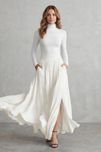 Neravelle – Pleated flow silhouette – Two-piece turtleneck set