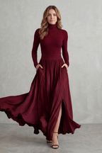 Neravelle – Pleated flow silhouette – Two-piece turtleneck set