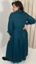 CurveWow Square Net Shirt Dress Teal