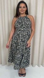 CurveWow Racer Cami Dress Mono Smudge