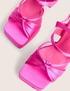 Renaissance Hot Pink Strappy Detail Platform Heels