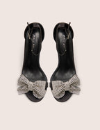 Vermillion Black Bow Detail Round Toe Stiletto Heels