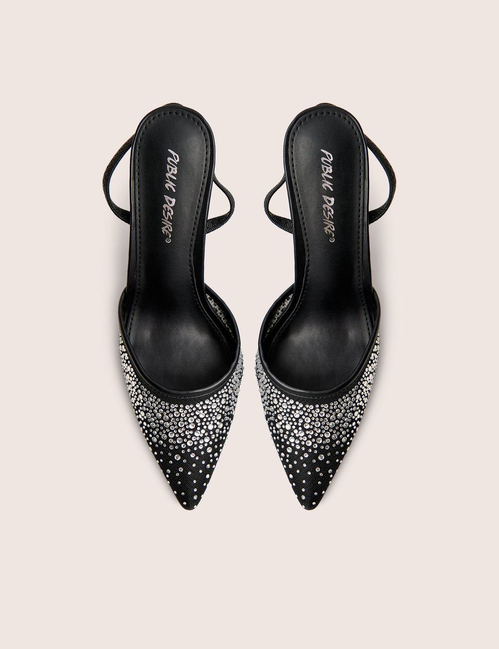 Rochie Black Mesh Embellished Sling Back Court Heels