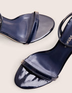 Selene Navy Patent Curved Heels Barely There