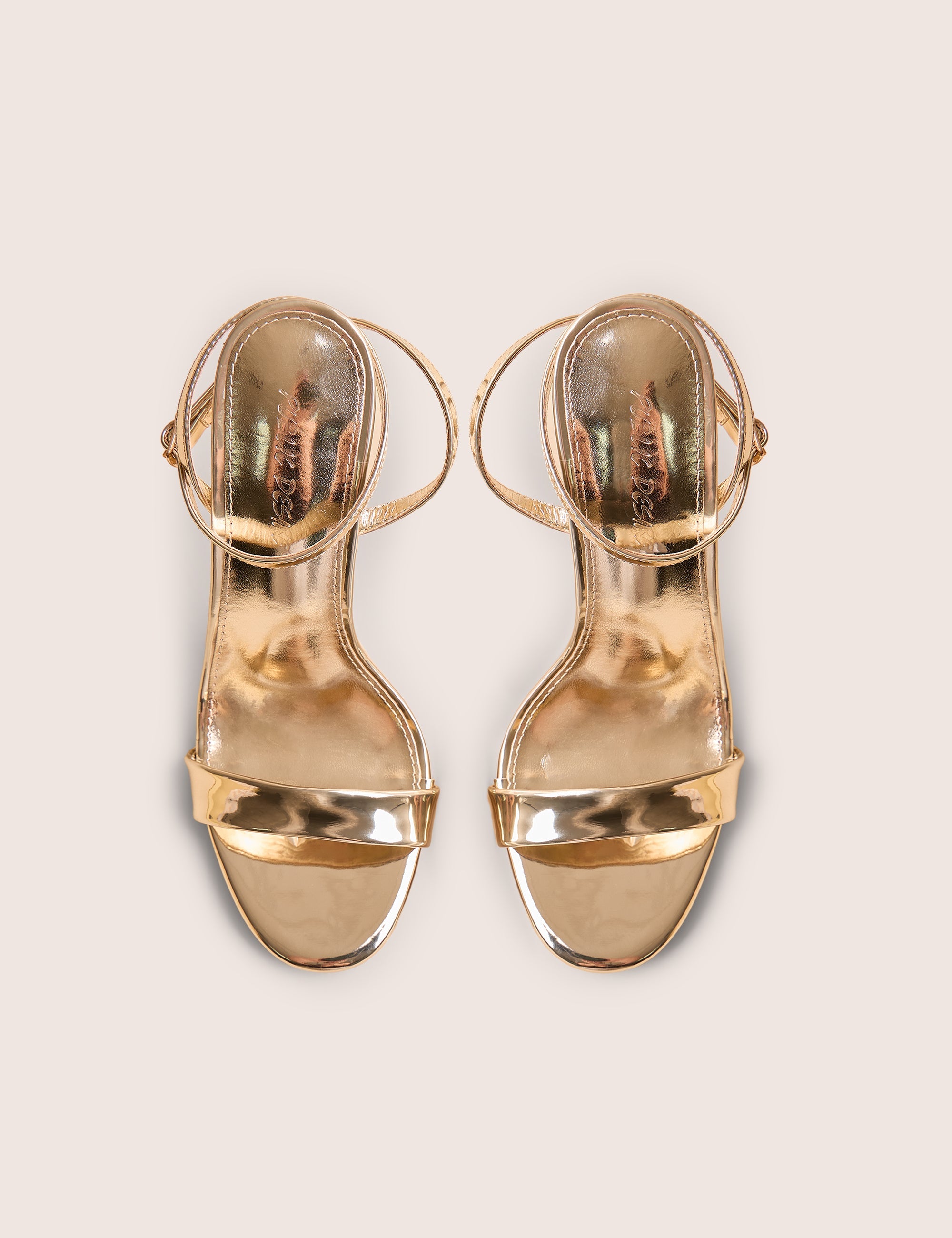 Soho Gold Metallic Barely There Strappy Stiletto Heels