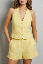 Soléane – Backless summer tailoring – Vest and short set