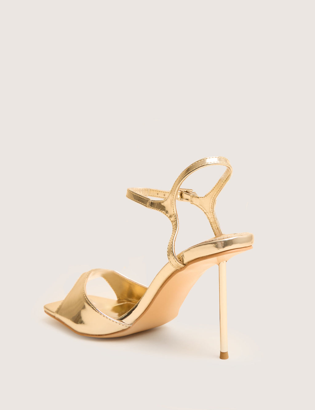 Vain Gold Mirror Pu Barley There Pencil Stiletto High Heels
