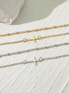 Women's  Double Vintage Fashion Alloy Cross Necklace